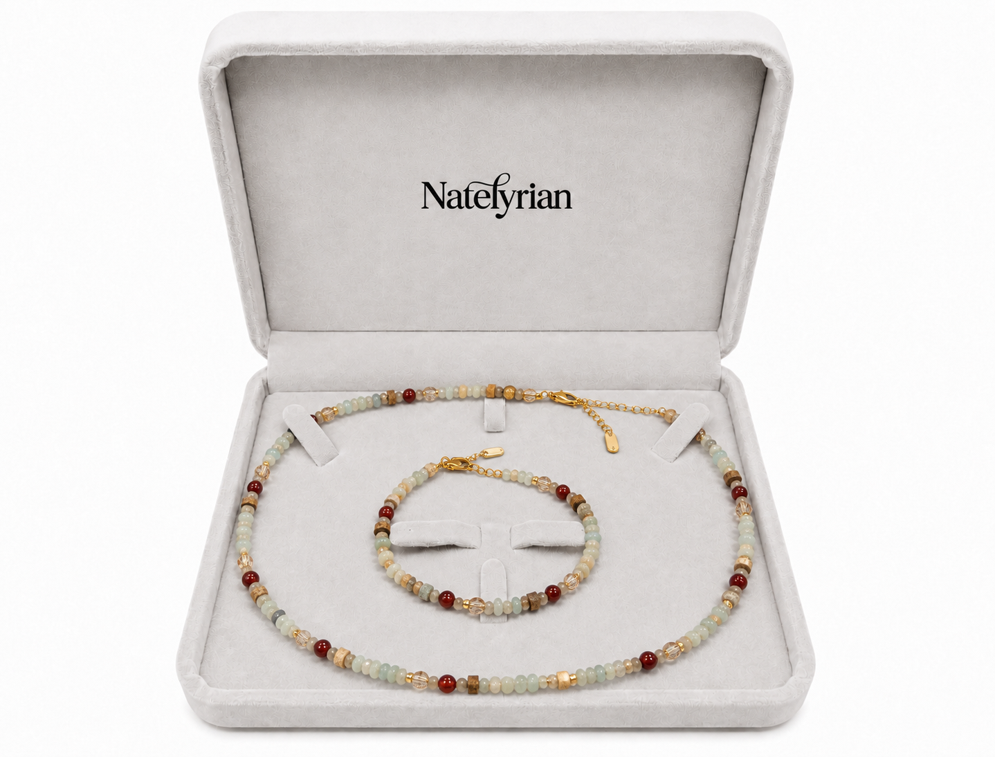 Mixed Gemstone Adjustable jewelry set by Natelyrian