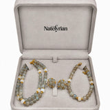 Minimal Moonstone Stud Gift jewelry set by Natelyrian