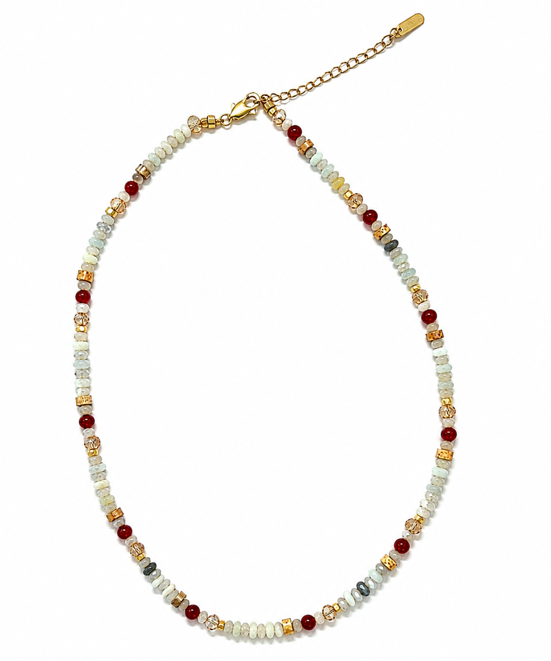 Mixed Gemstone Adjustable Necklace by Natelyrian