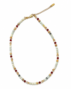 Mixed Gemstone Adjustable Necklace by Natelyrian