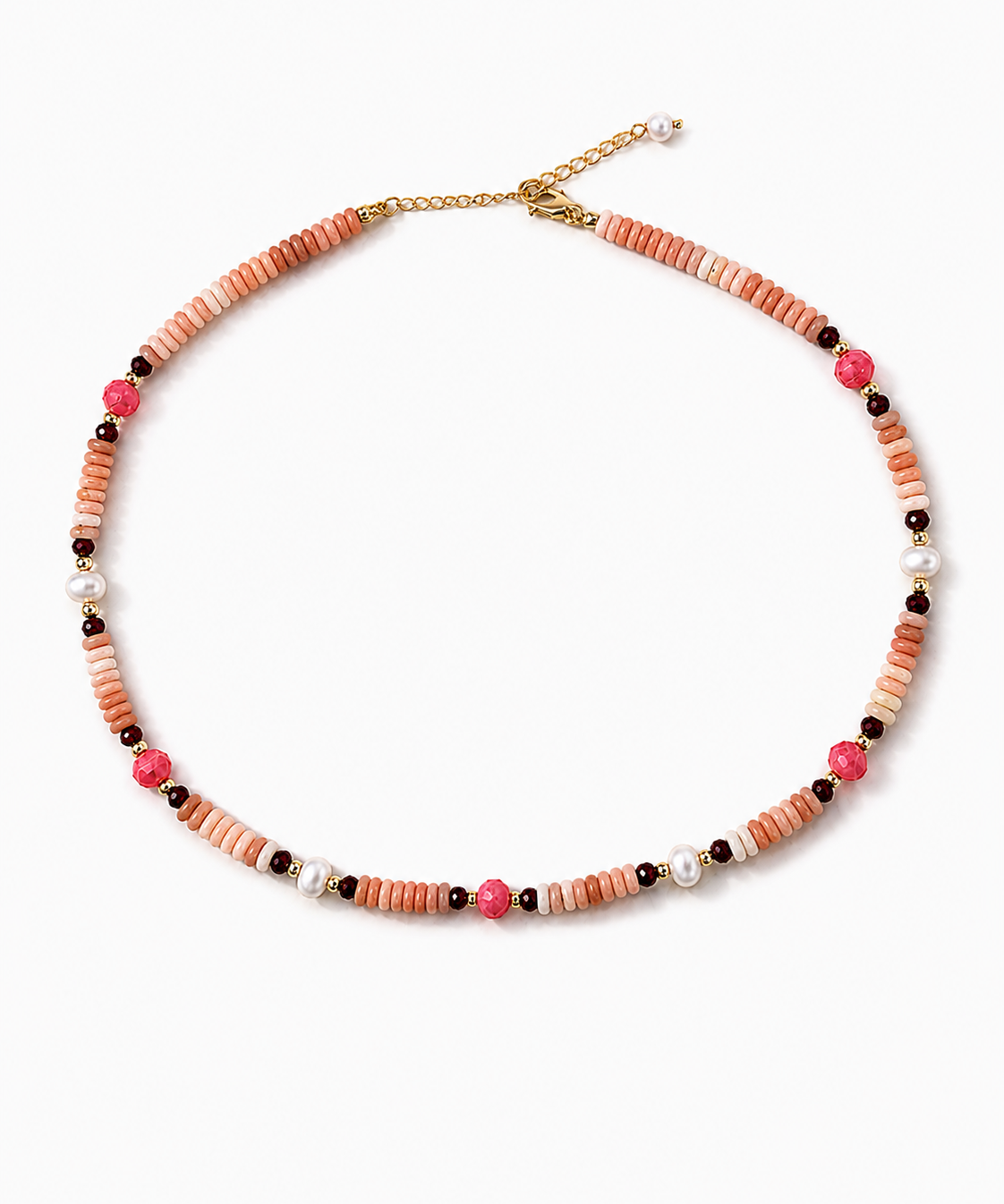 Sunstone and Pearl Adjustable Necklace by Natelyrian