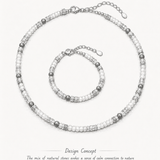 Sunstone and Pearl Adjustable Necklace by Natelyrian
