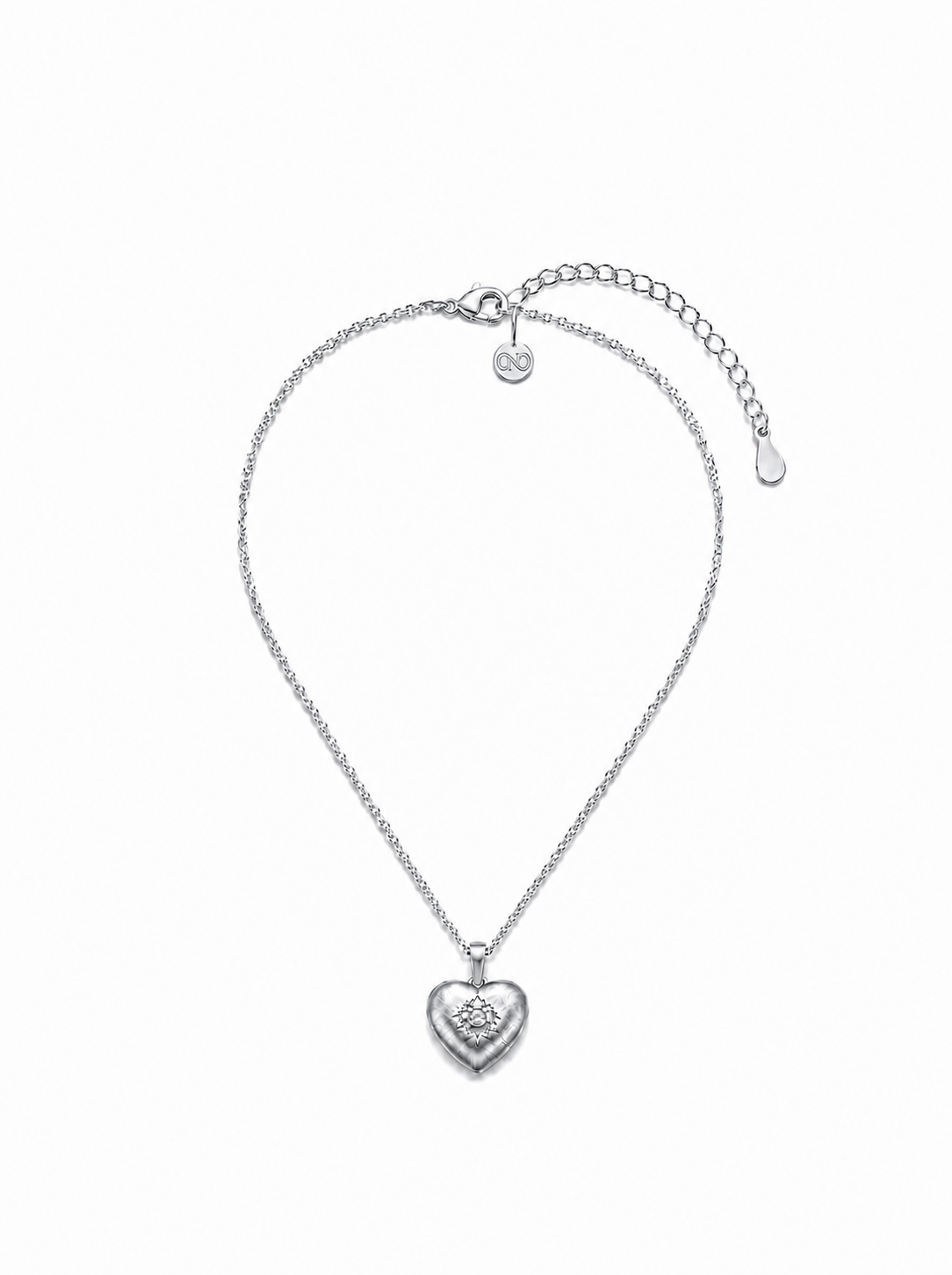 Vintage Brushed Heart Pendant Necklace product view 7
