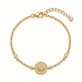 18K Gold Plated Sun Medallion Bracelet by Natelyrian