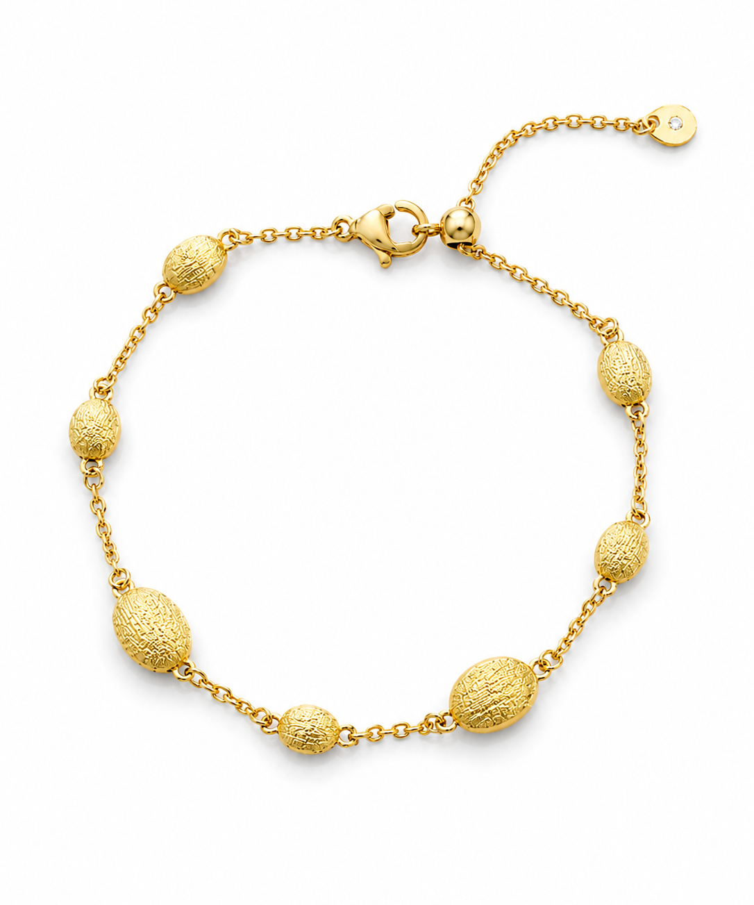 18K Gold Plated Matte Bean Chain Bracelet by Natelyrian