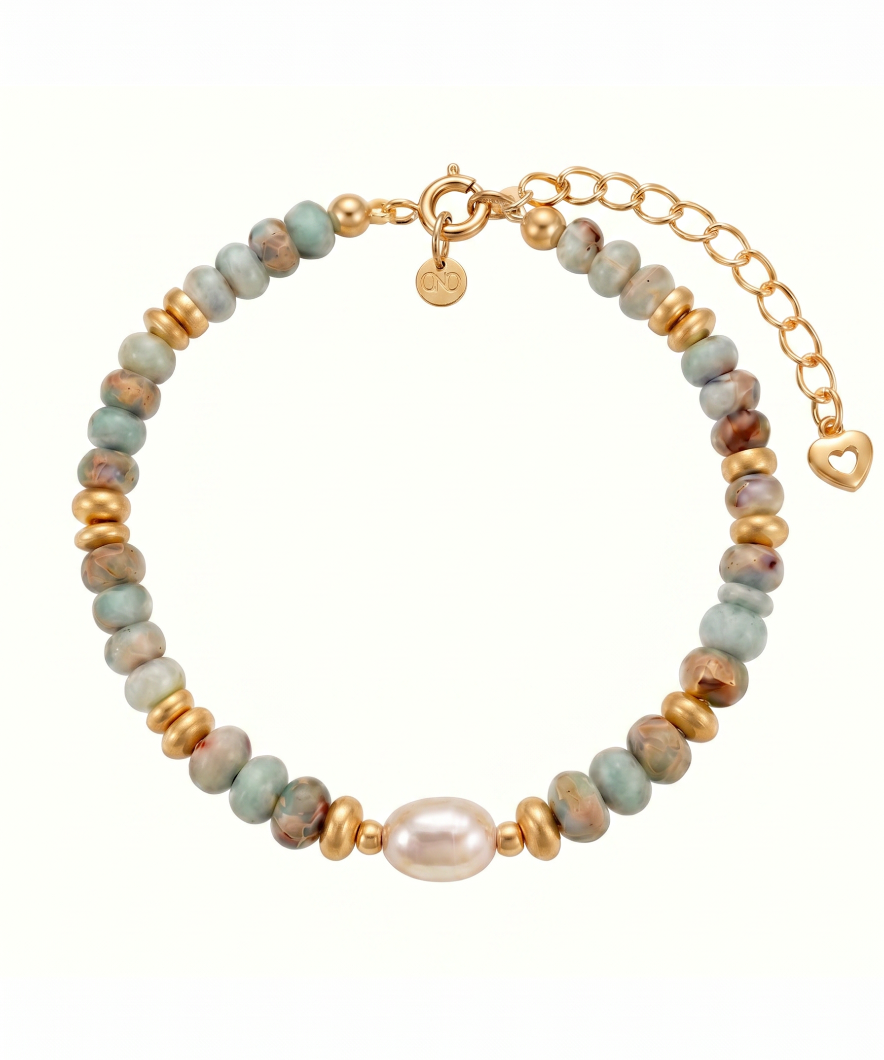 Shoushan Gemstone and Pearl Adjustable Bracelet by Natelyrian