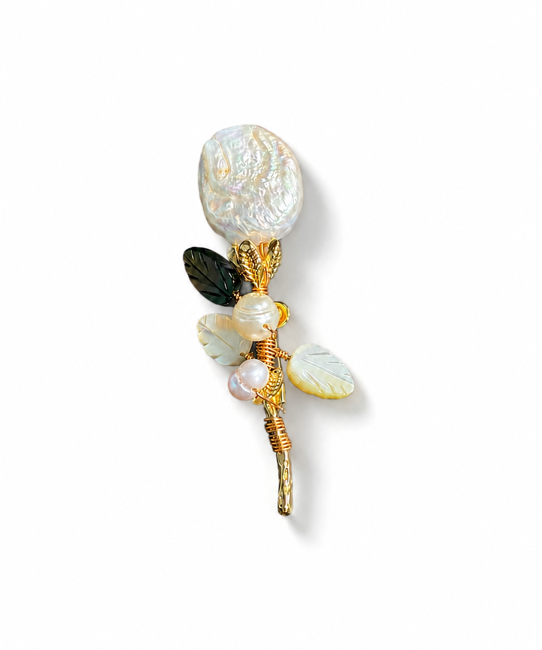 Baroque Pearl Rose Brooch by Natelyrian