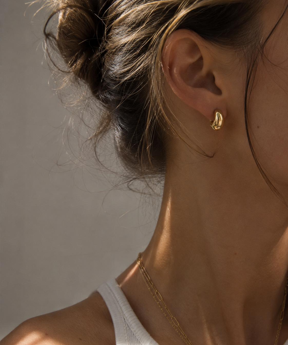 18K Gold/Silver Plated Little Bean INS Stud Earrings detail view