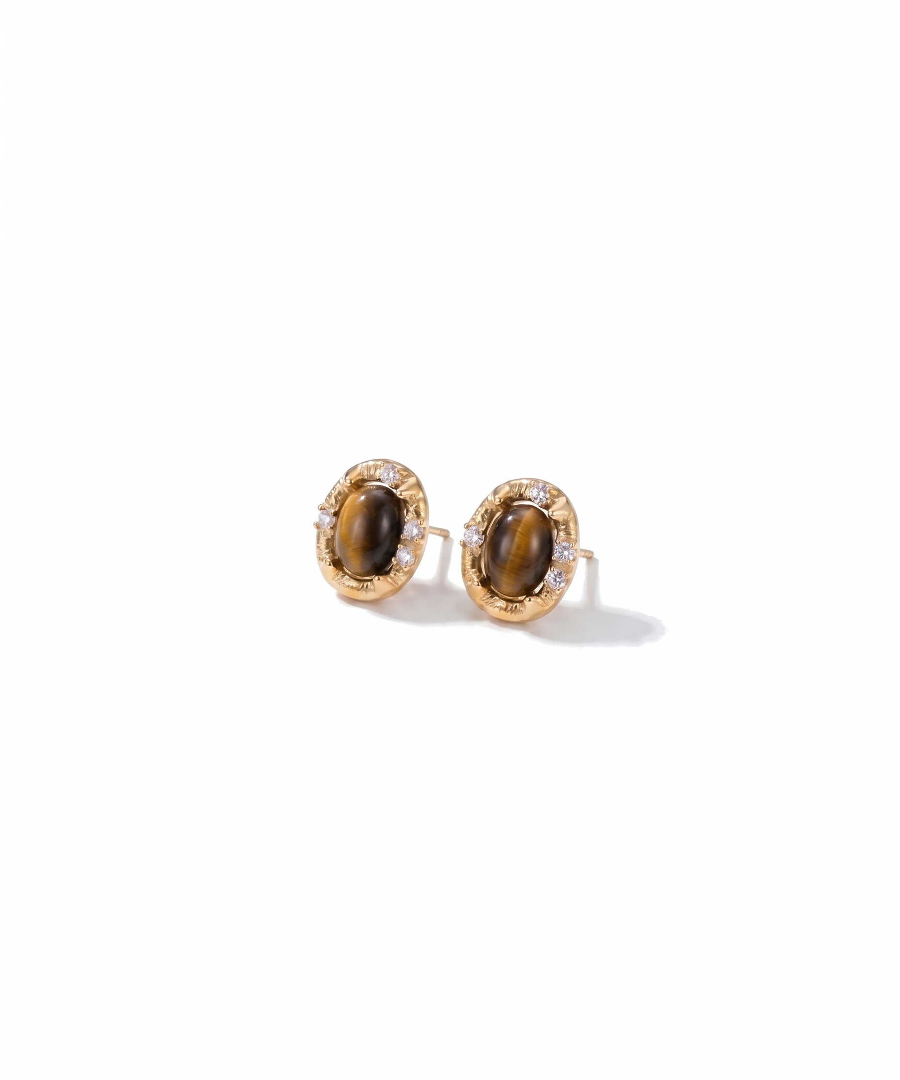Natural Tiger's Eye Stud Earrings by Natelyrian