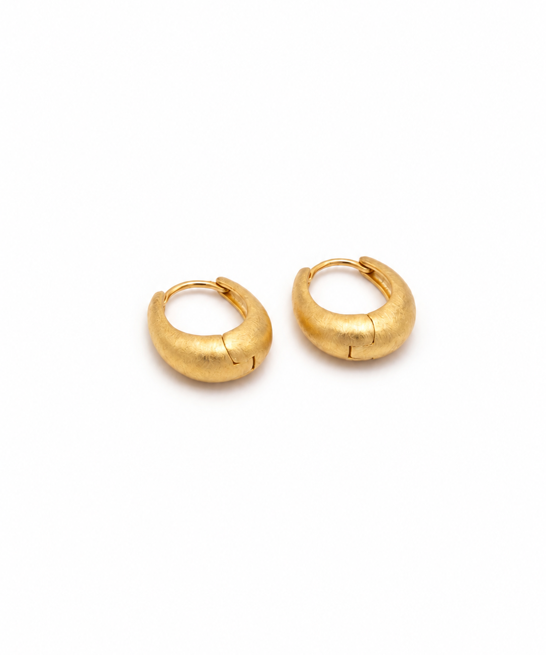 Irregular Textured Gold Hoop Earrings by Natelyrian