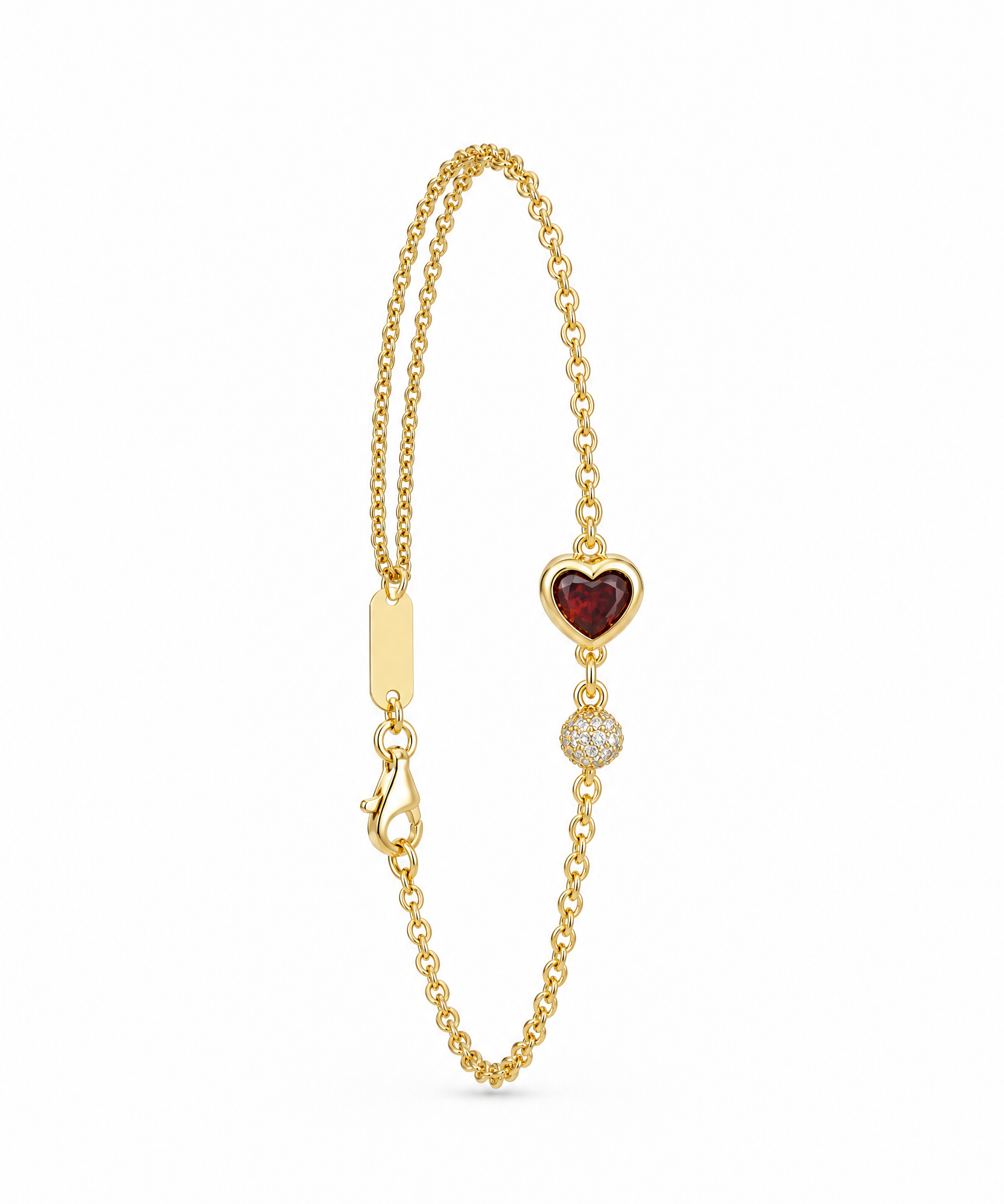 18K Gold Plated Natural Garnet Bracelets by Natelyrian
