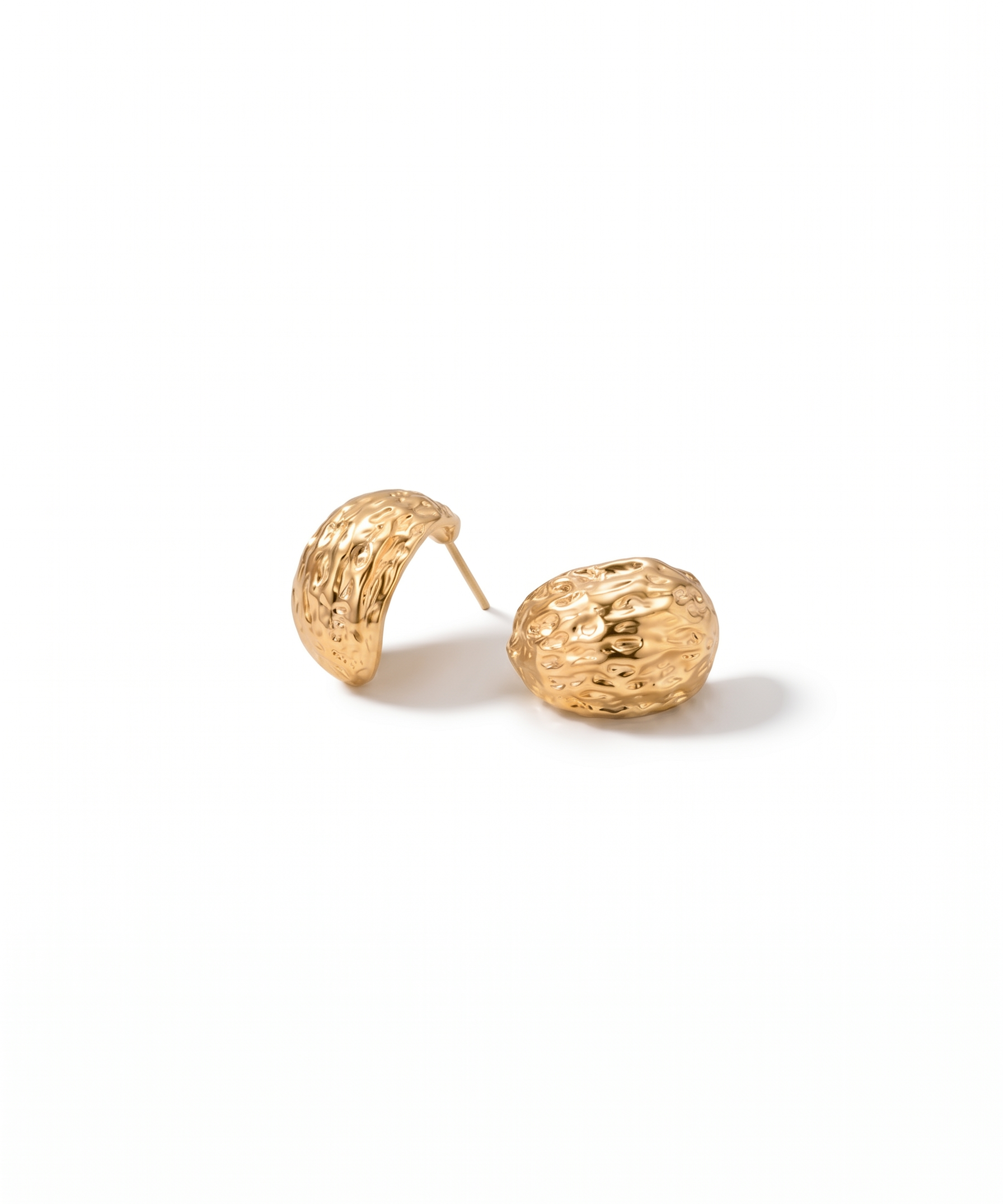 18K Gold and Silver Plated Peanut Stud Earrings by Natelyrian