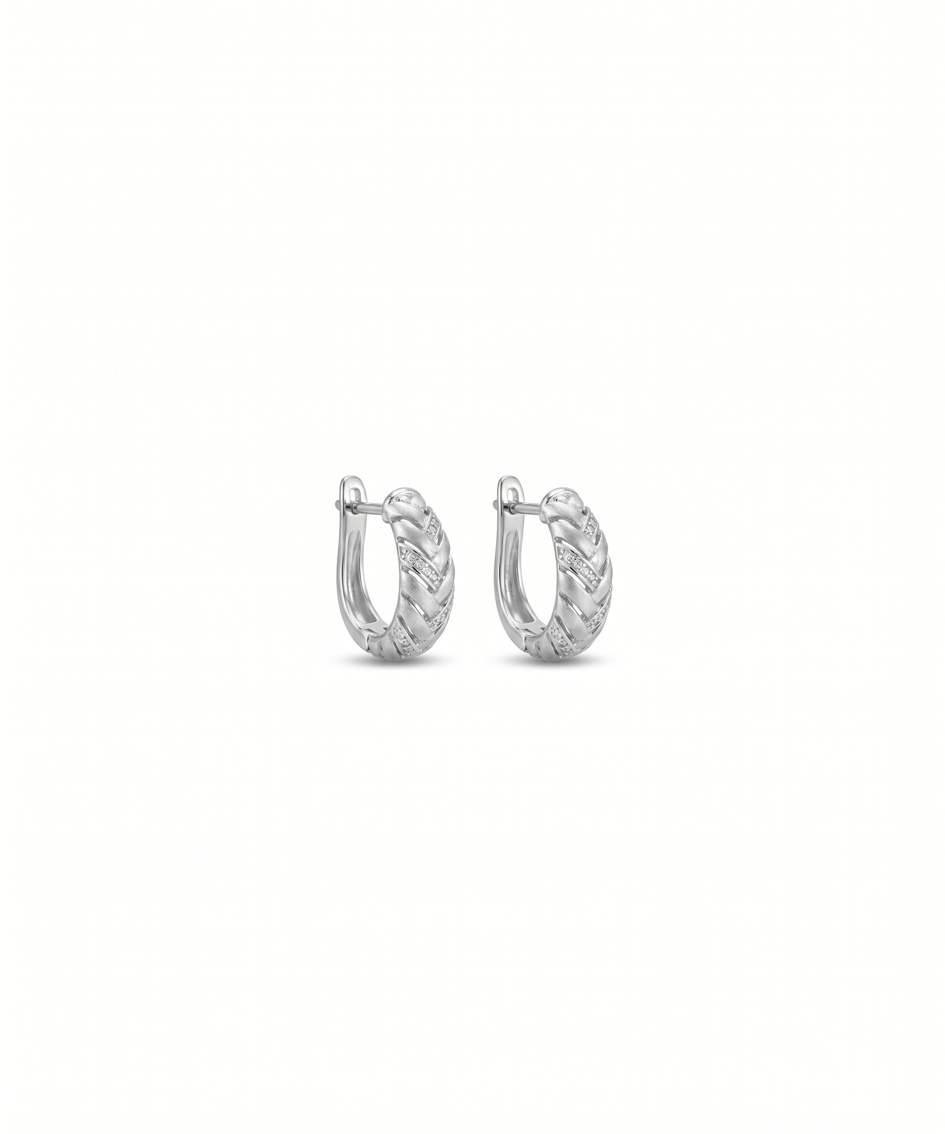 Silver-Plated Textured Hoop Earrings by Natelyrian