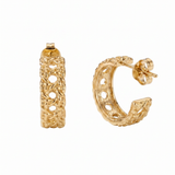 18K Gold Plated Woven Hoop Earrings by Natelyrian