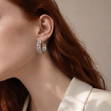 18K Gold Plated Woven Hoop Earrings detail view