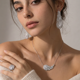 Silver Plated Cubic Zirconia Feather Gift Sets detail view