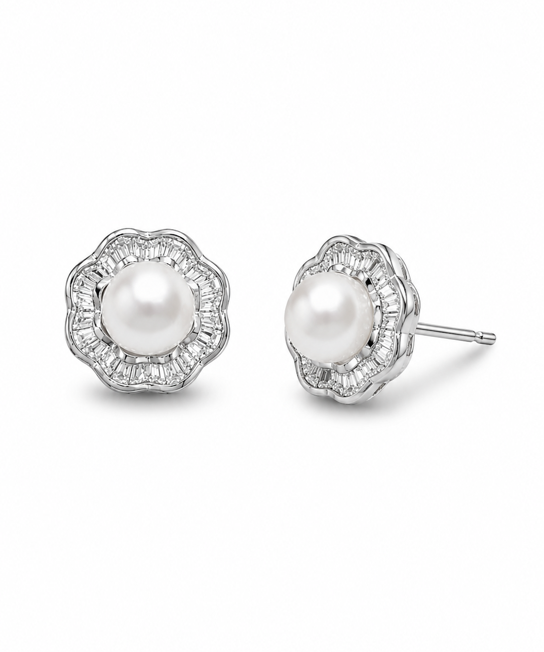 Freshwater Pearl Sunburst Stud Earrings by Natelyrian