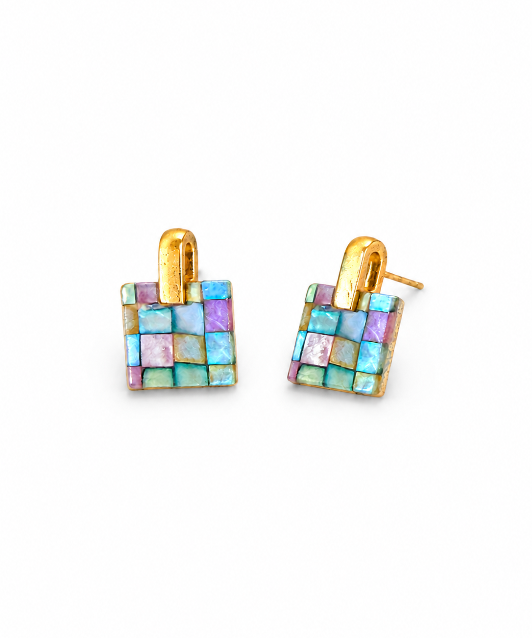 Tide Mosaic Mother of Pearl Earrings alternate view