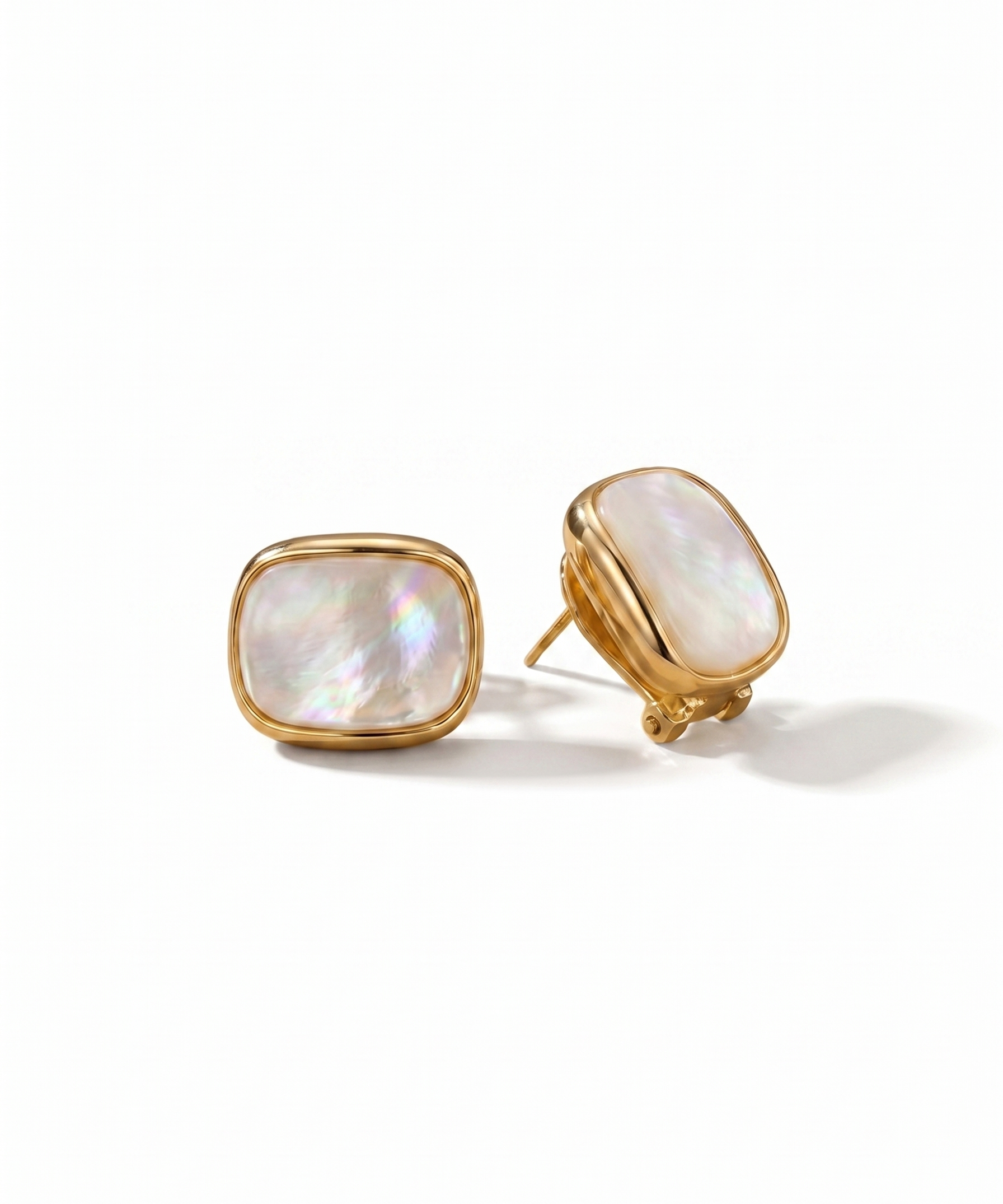 Mother of Pearl Geometric Designer Earrings by Natelyrian