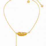 18K Gold Plated Feather & Bean Necklace product view 4