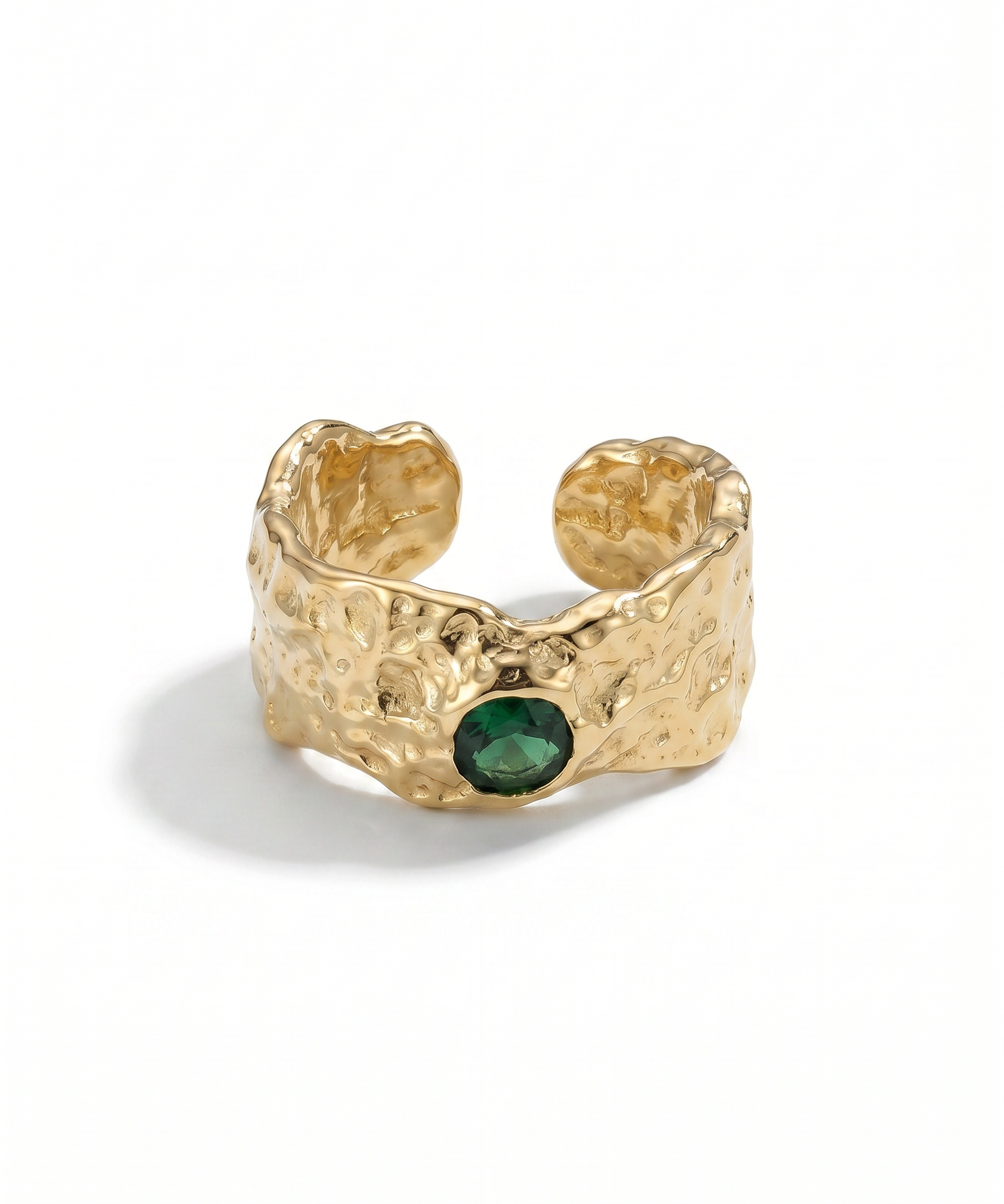 18K Gold Plated Ancient Greek Green Zircon Ring by Natelyrian