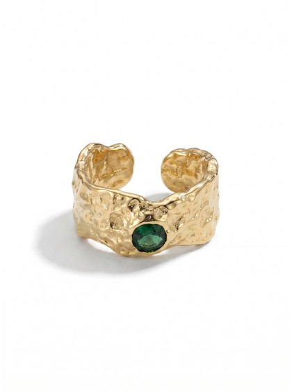 18K Gold Plated Ancient Greek Green Zircon Ring by Natelyrian