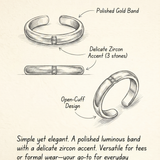18K Gold Plated Minimalist Zircon Open Ring product view 6