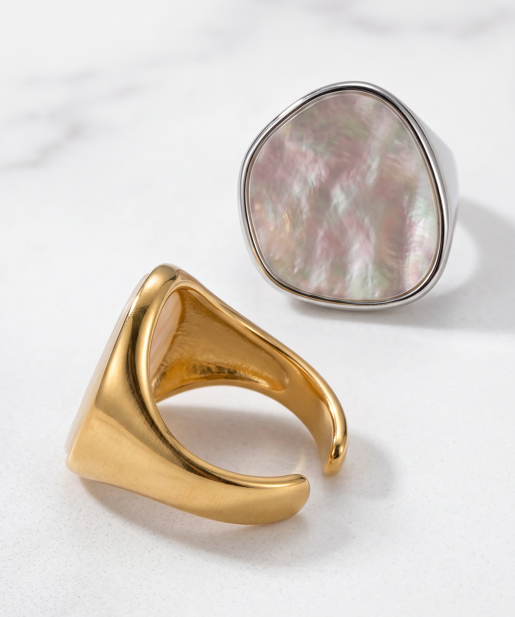 Irregular Mother of Pearl Ring alternate view
