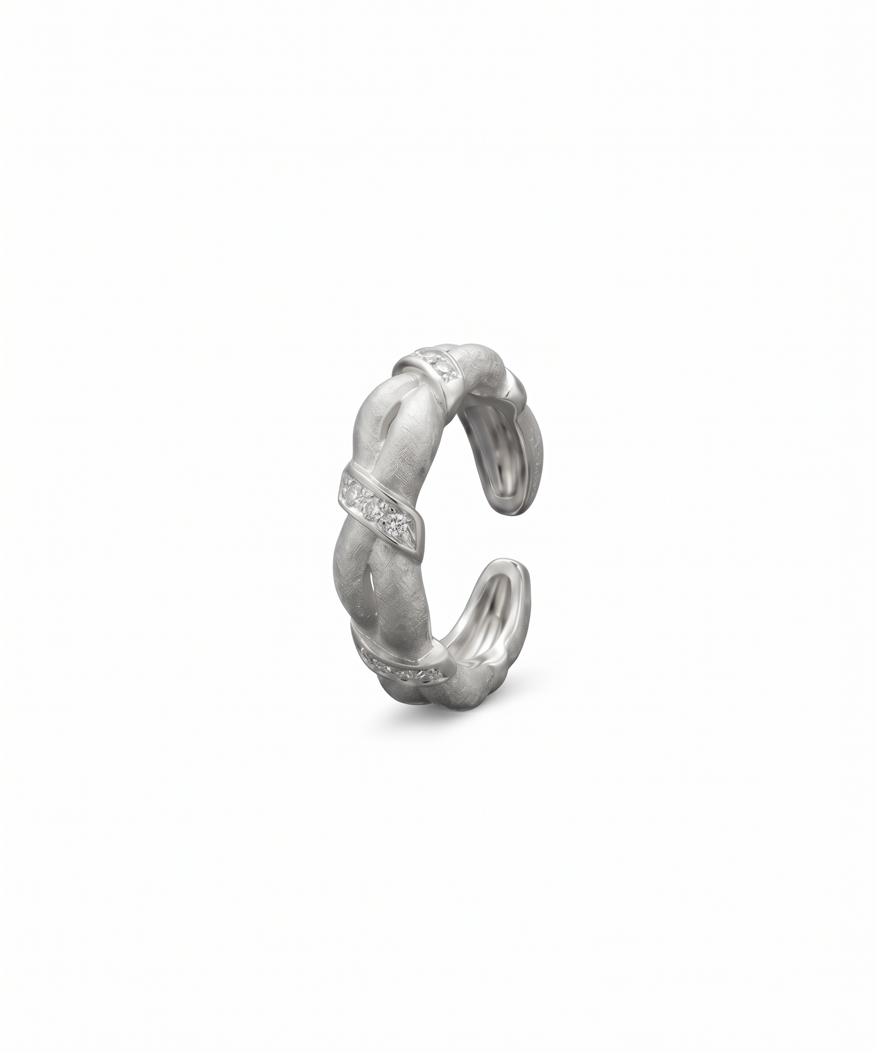 18K Gold Plated Brushed Twist Open Ring by Natelyrian