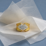 18K Gold Plated Matte Open Cubic Zirconia Ring alternate view
