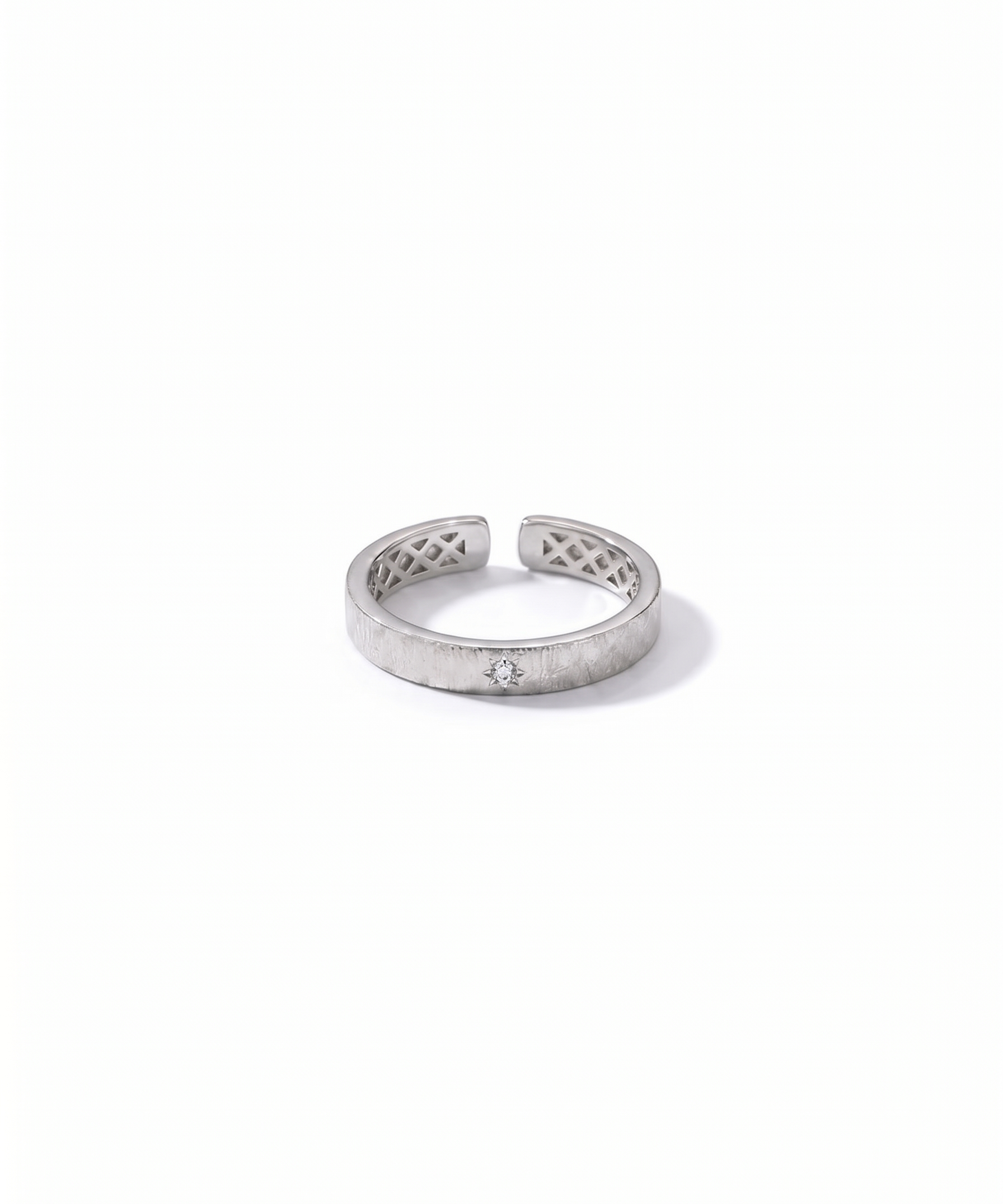 Silver and Gold Plated Mini Star Thin Open Ring product view 4